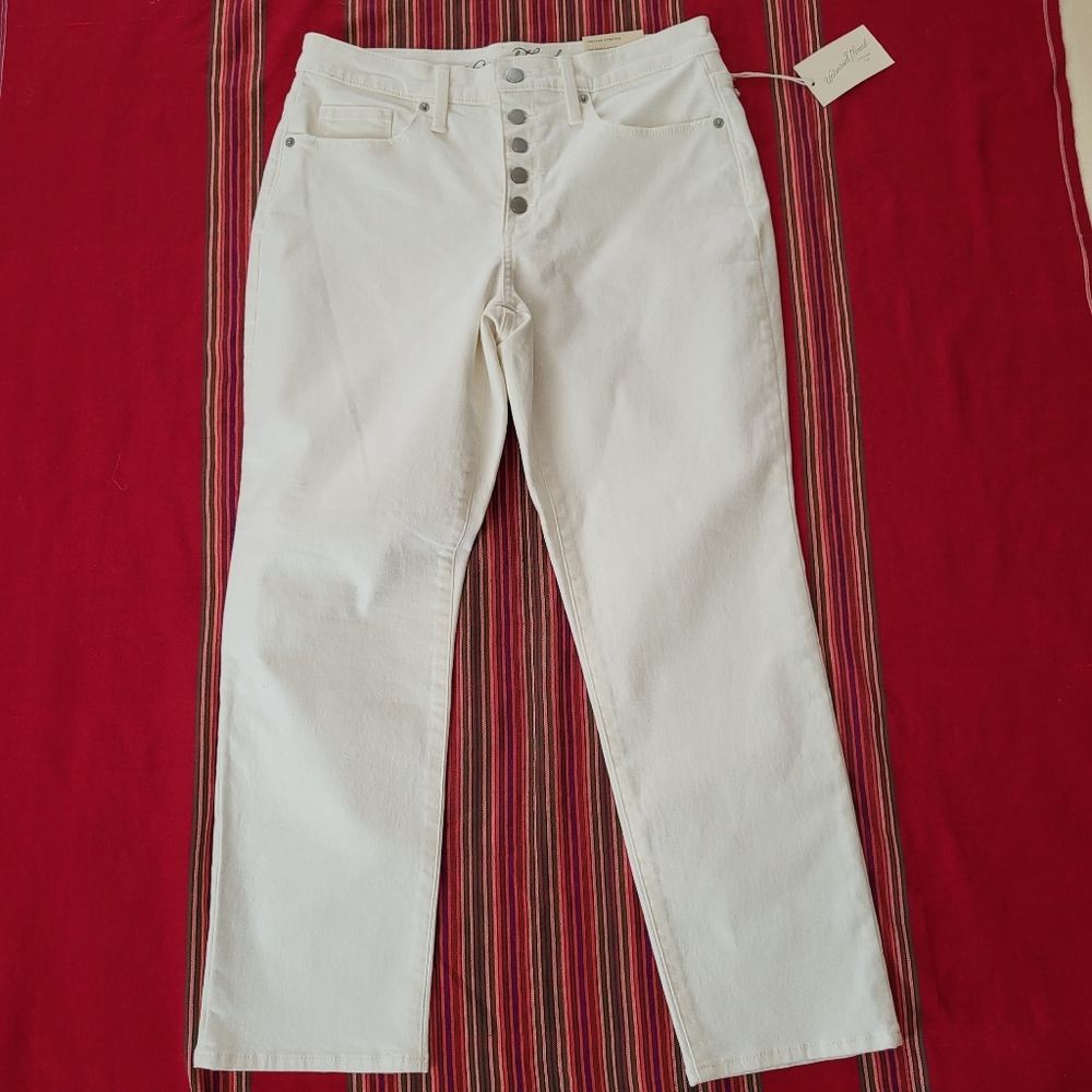 NWT Off White Jeans Women's Size 8 Button Fly Cotton